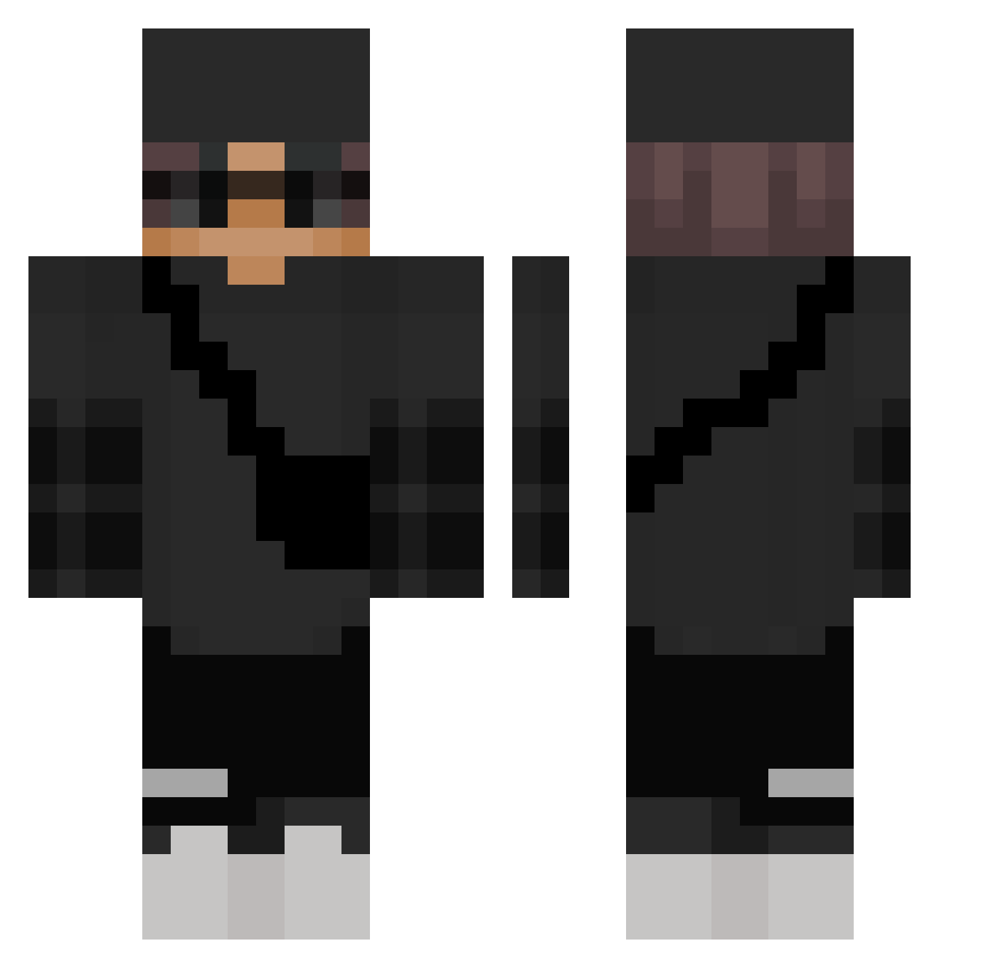 Jgzinkun Minecraft skin, front and back view