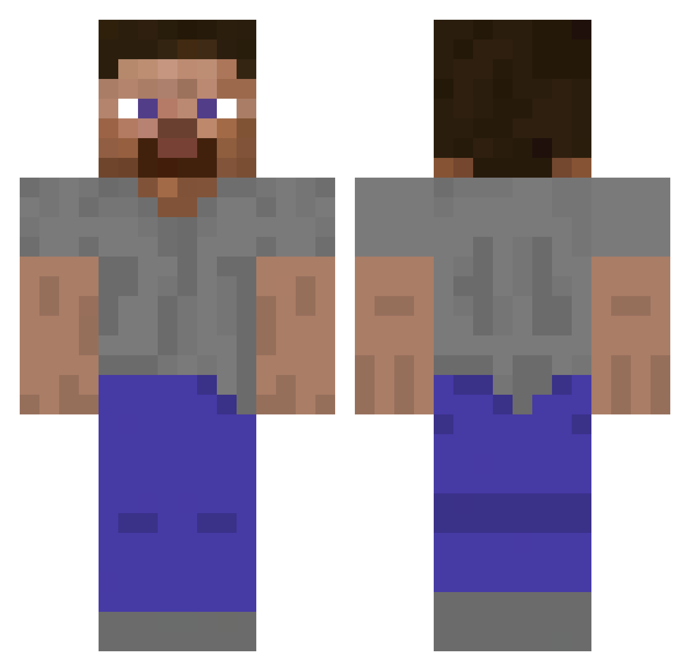 jezyk07 Minecraft skin, front and back view