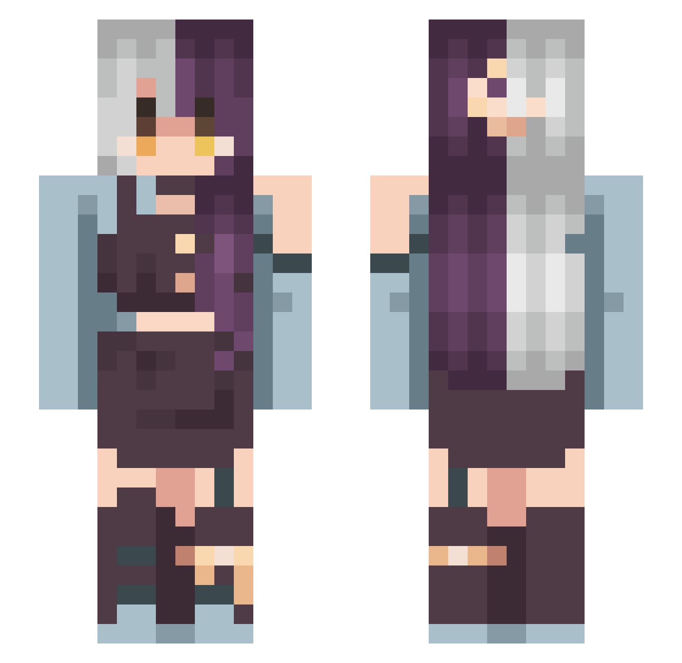 shadow_mooncake Minecraft skin, front and back view