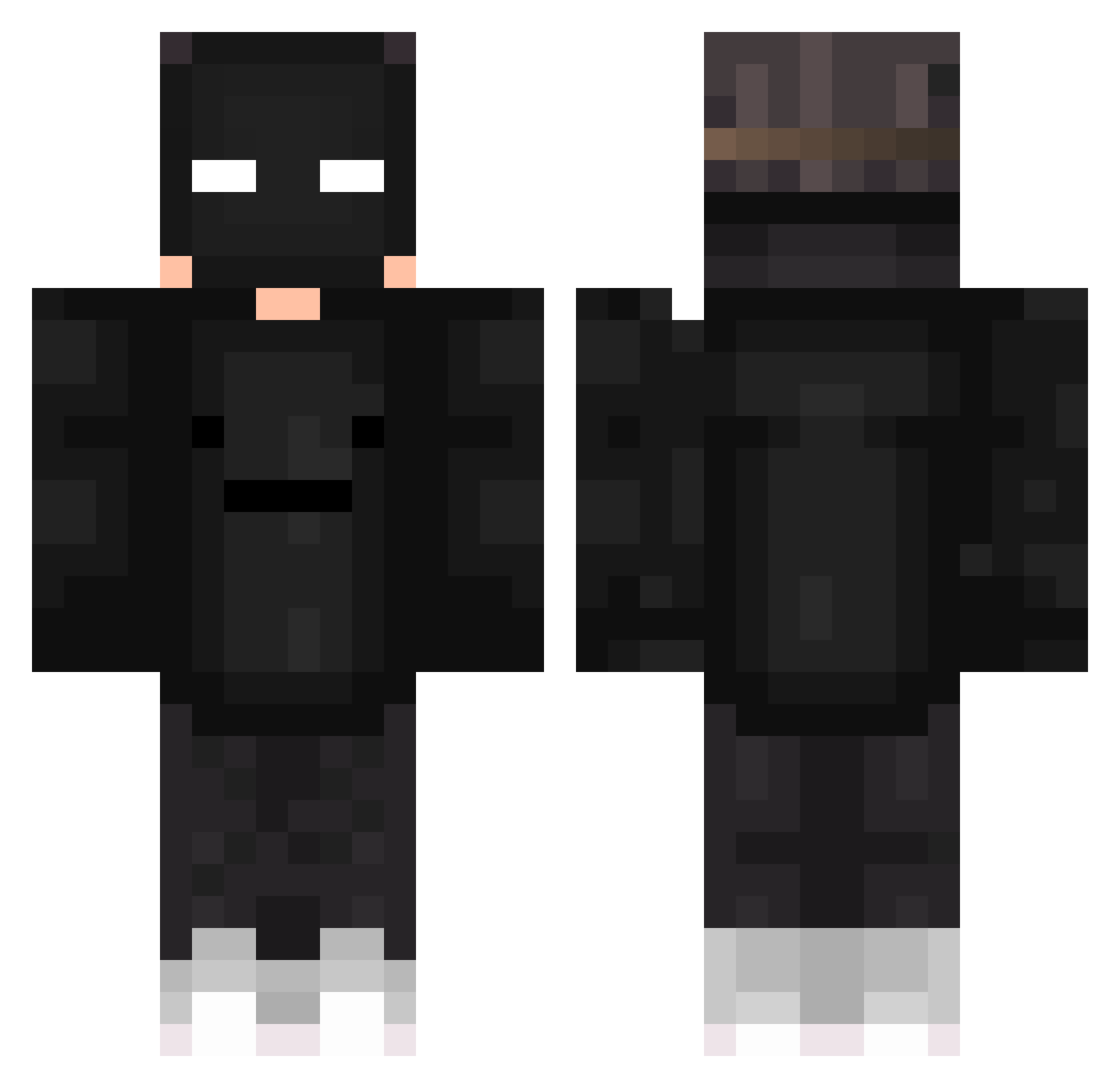 Qwolo Minecraft skin, front and back view