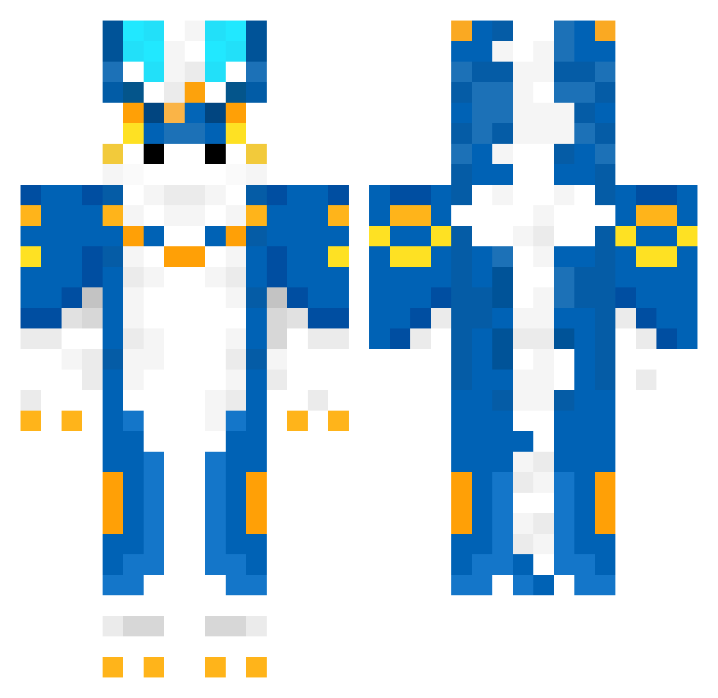 War_Dolphin Minecraft skin, front and back view