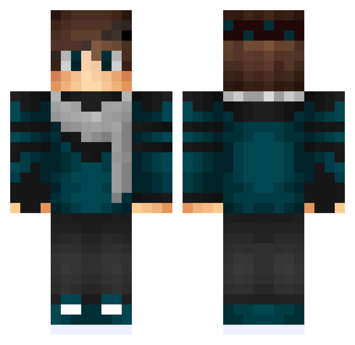 Vanters Minecraft skin, front and back view