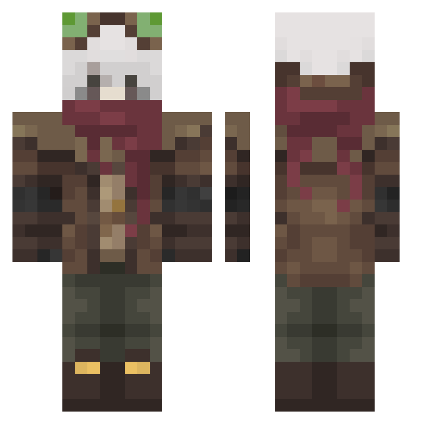 MareGamingYTbe Minecraft skin, front and back view