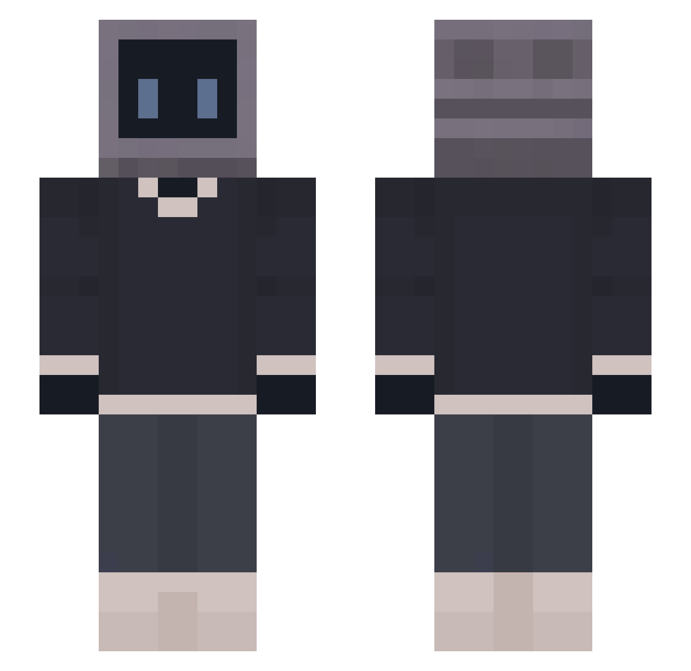 Dactylic Minecraft skin, front and back view