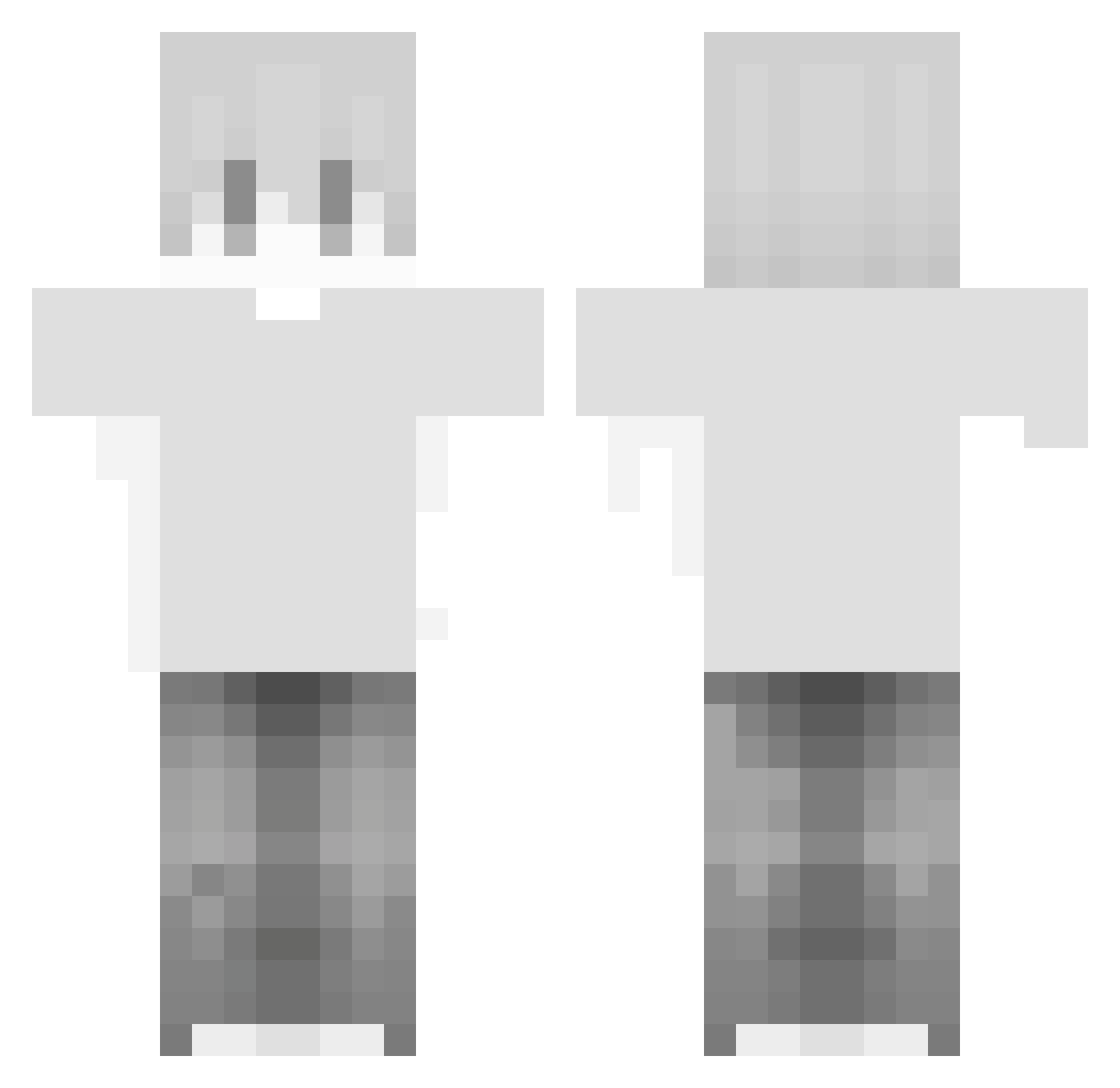 xRaqun Minecraft skin, front and back view