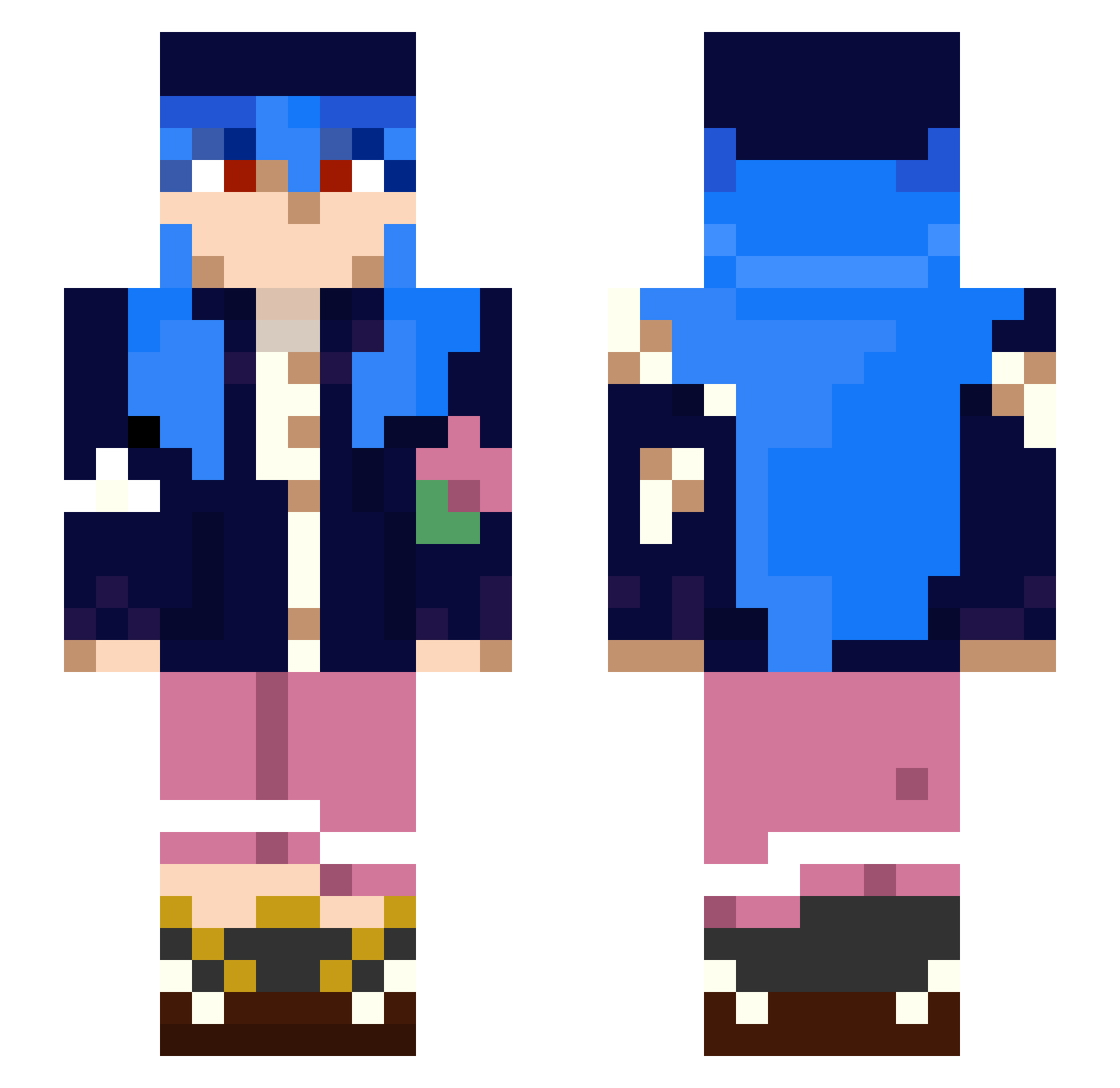 UsrnameZ Minecraft skin, front and back view