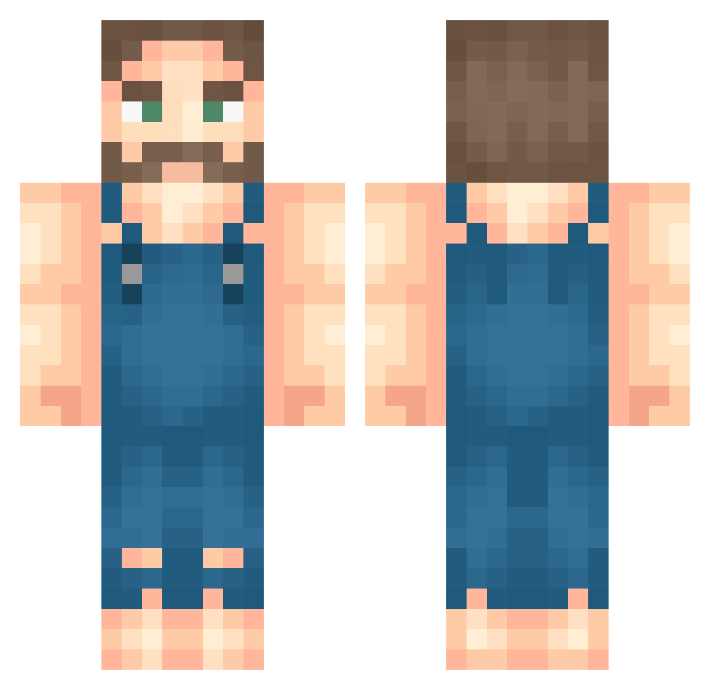 TheNickmeister Minecraft skin, front and back view