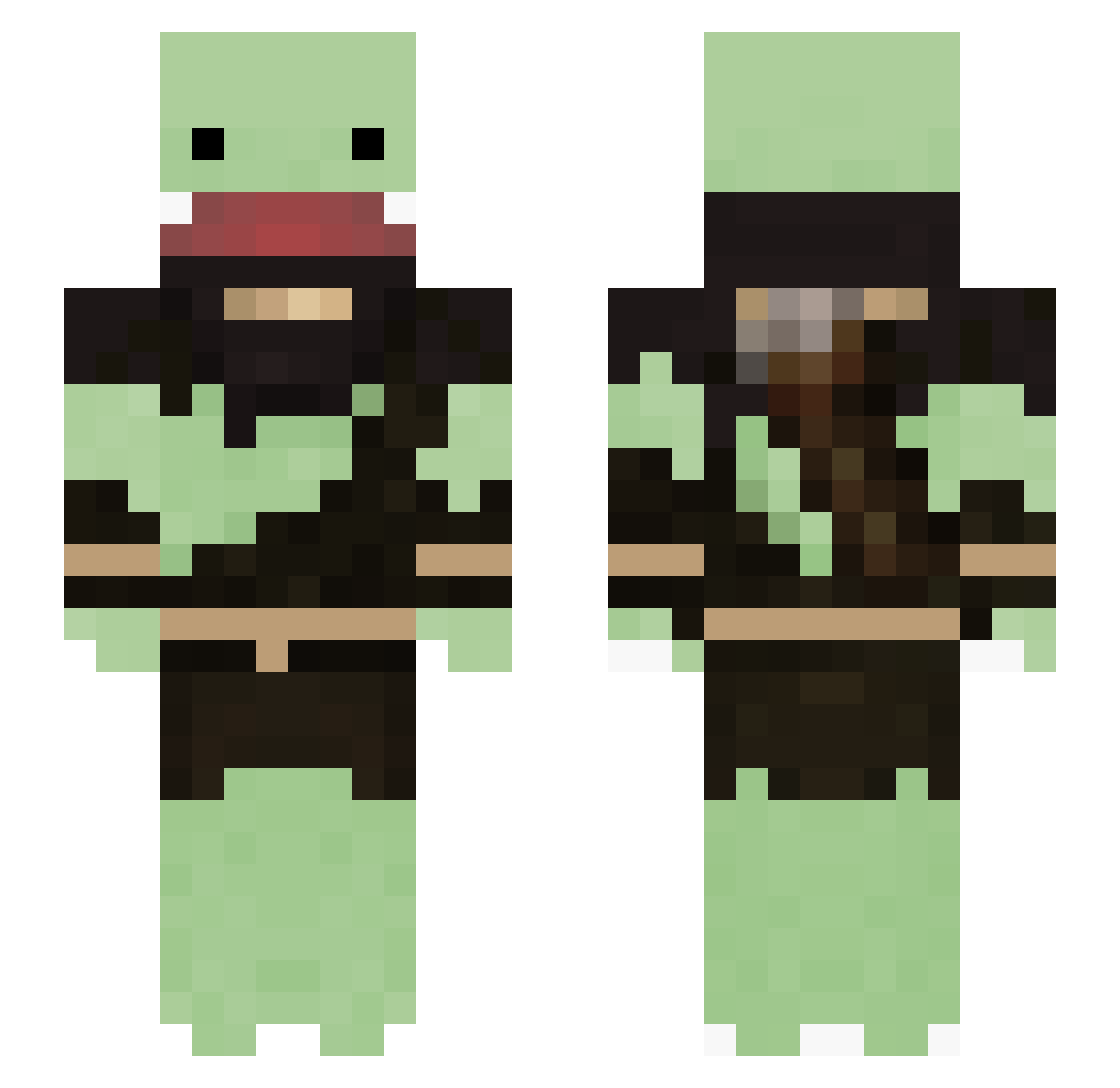 4mete2 Minecraft skin, front and back view