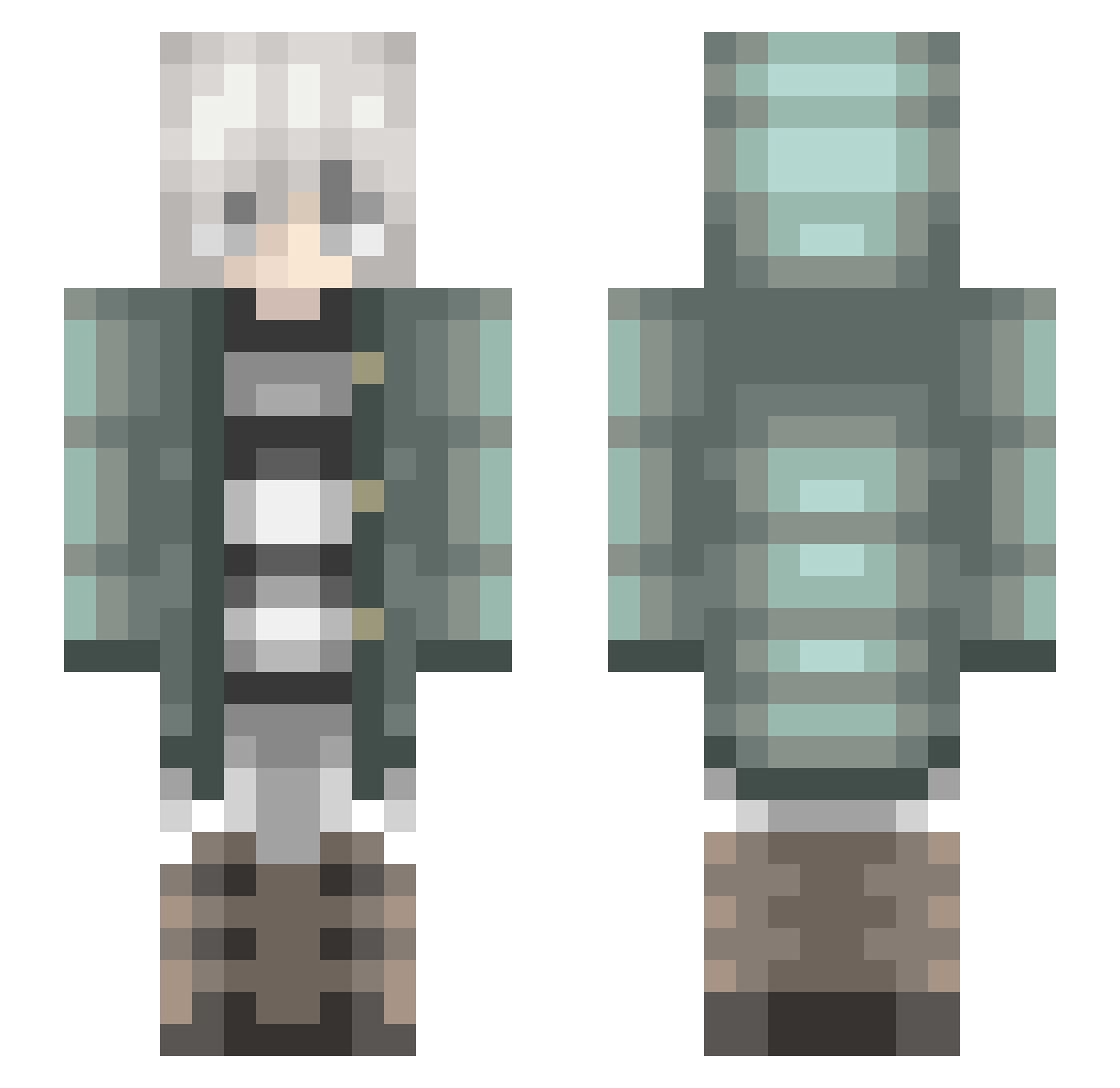 Vijik Minecraft skin, front and back view