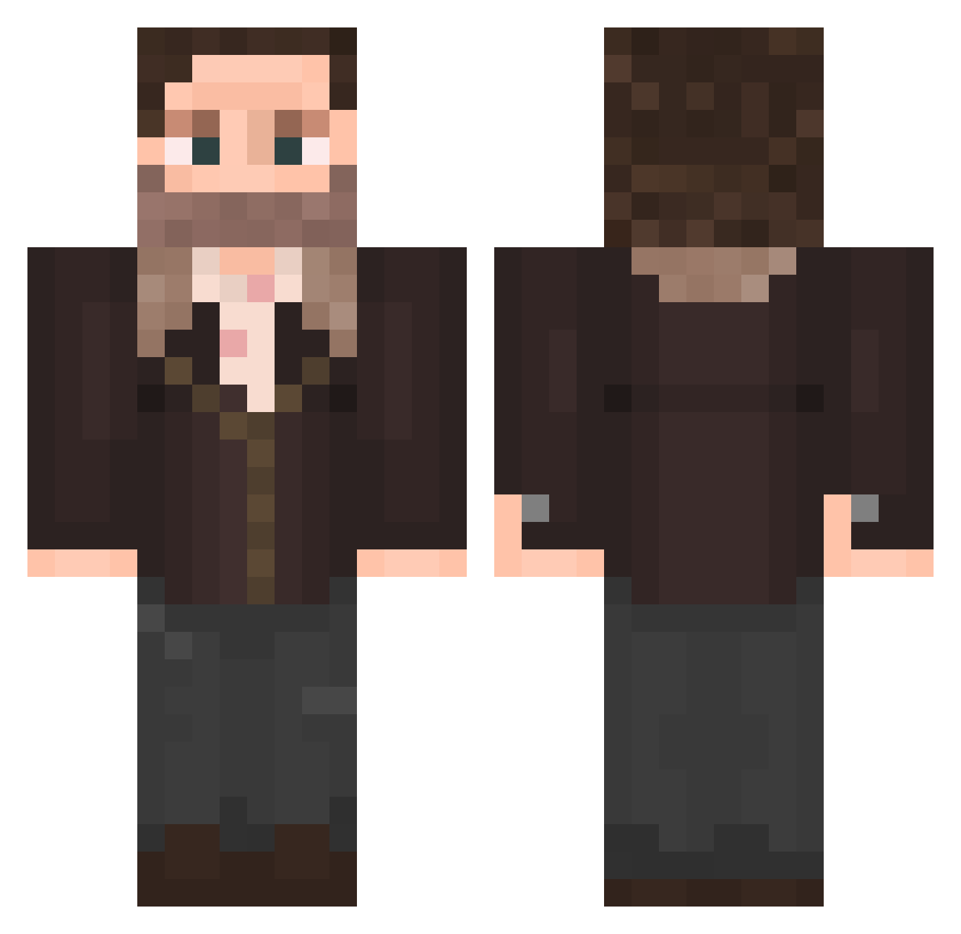 mC4eel Minecraft skin, front and back view