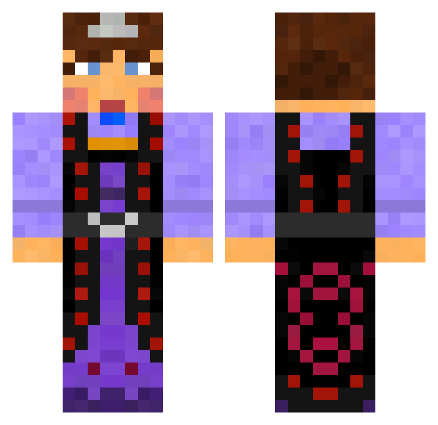 ZeViteRo Minecraft skin, front and back view