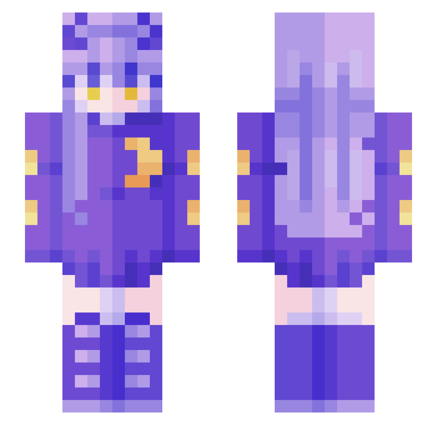 vanillaskies_ Minecraft skin, front and back view