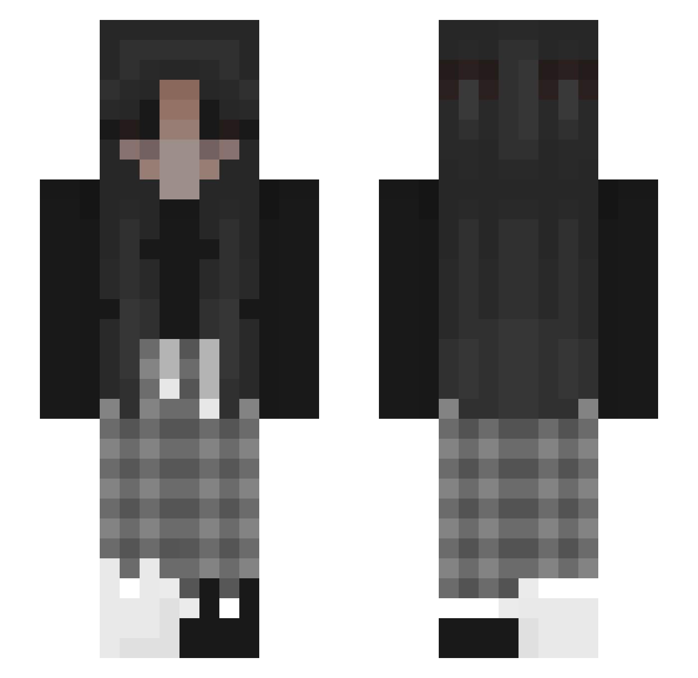 Tapers Minecraft skin, front and back view