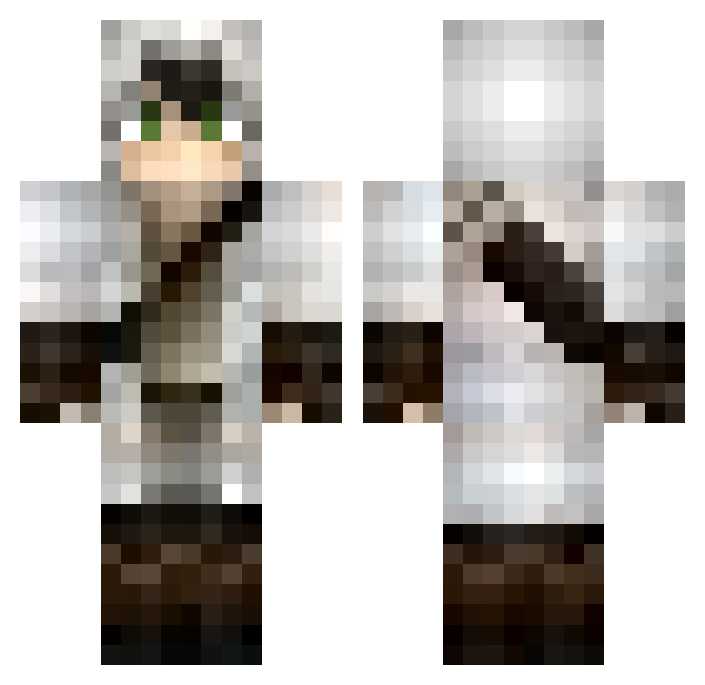 Paullus Minecraft skin, front and back view