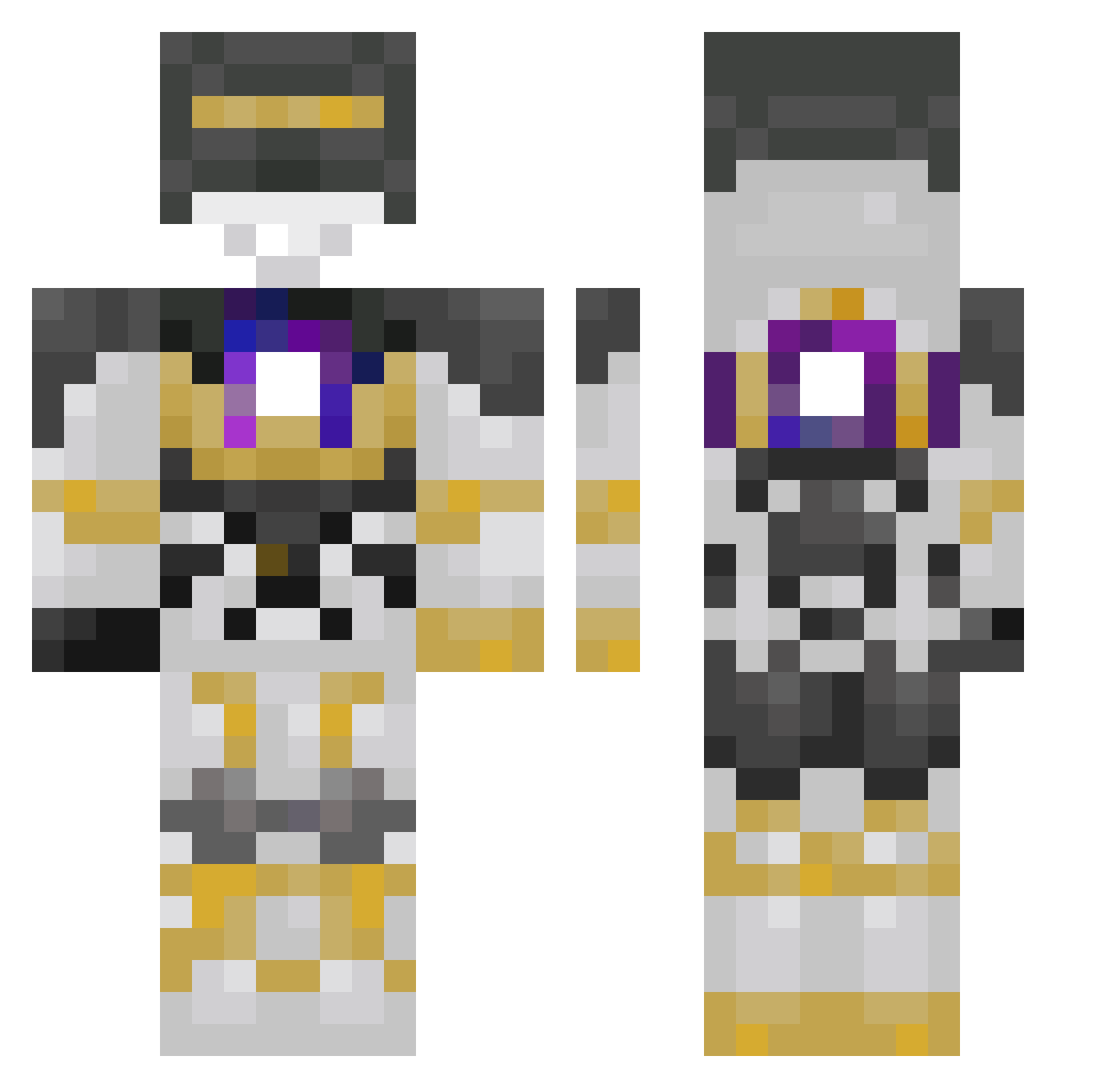 Scaliya Minecraft skin, front and back view