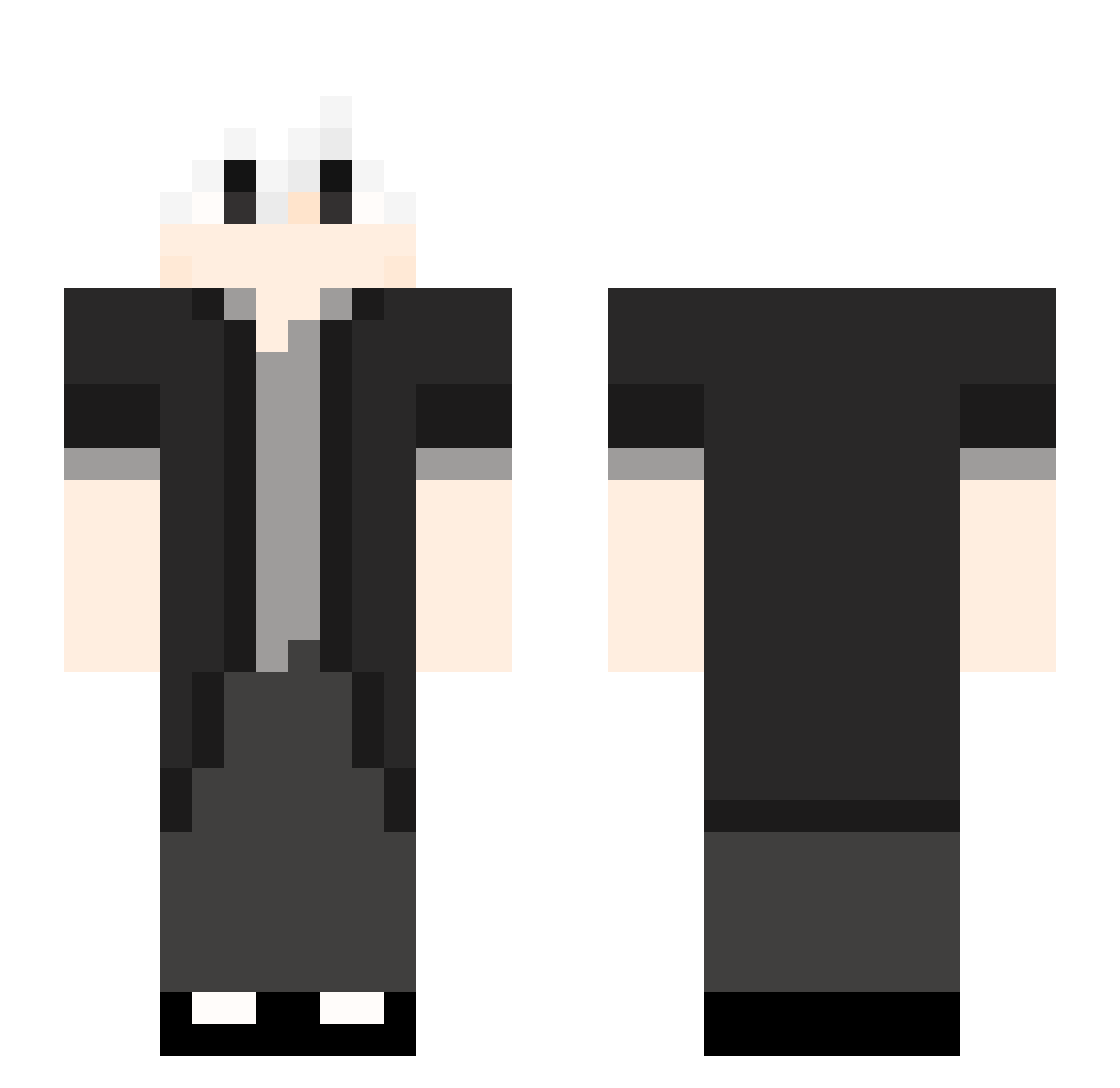 Skruch Minecraft skin, front and back view
