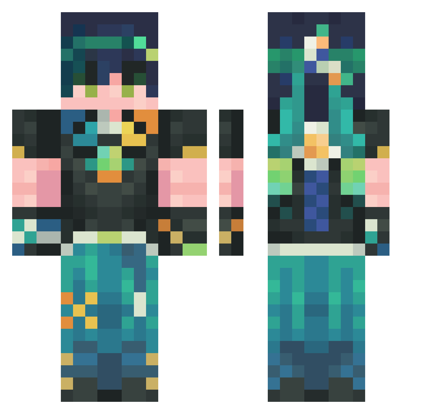 sgrz Minecraft skin, front and back view