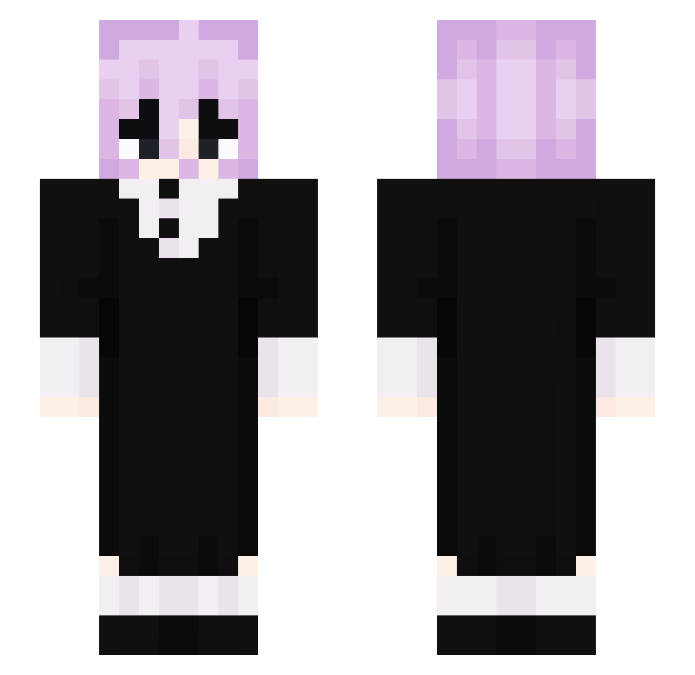 Zathuz Minecraft skin, front and back view
