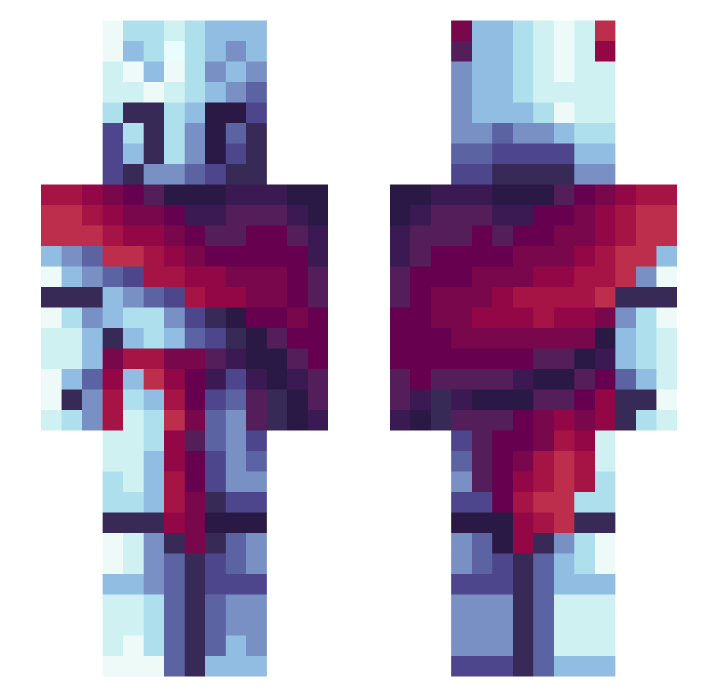 yLomba Minecraft skin, front and back view
