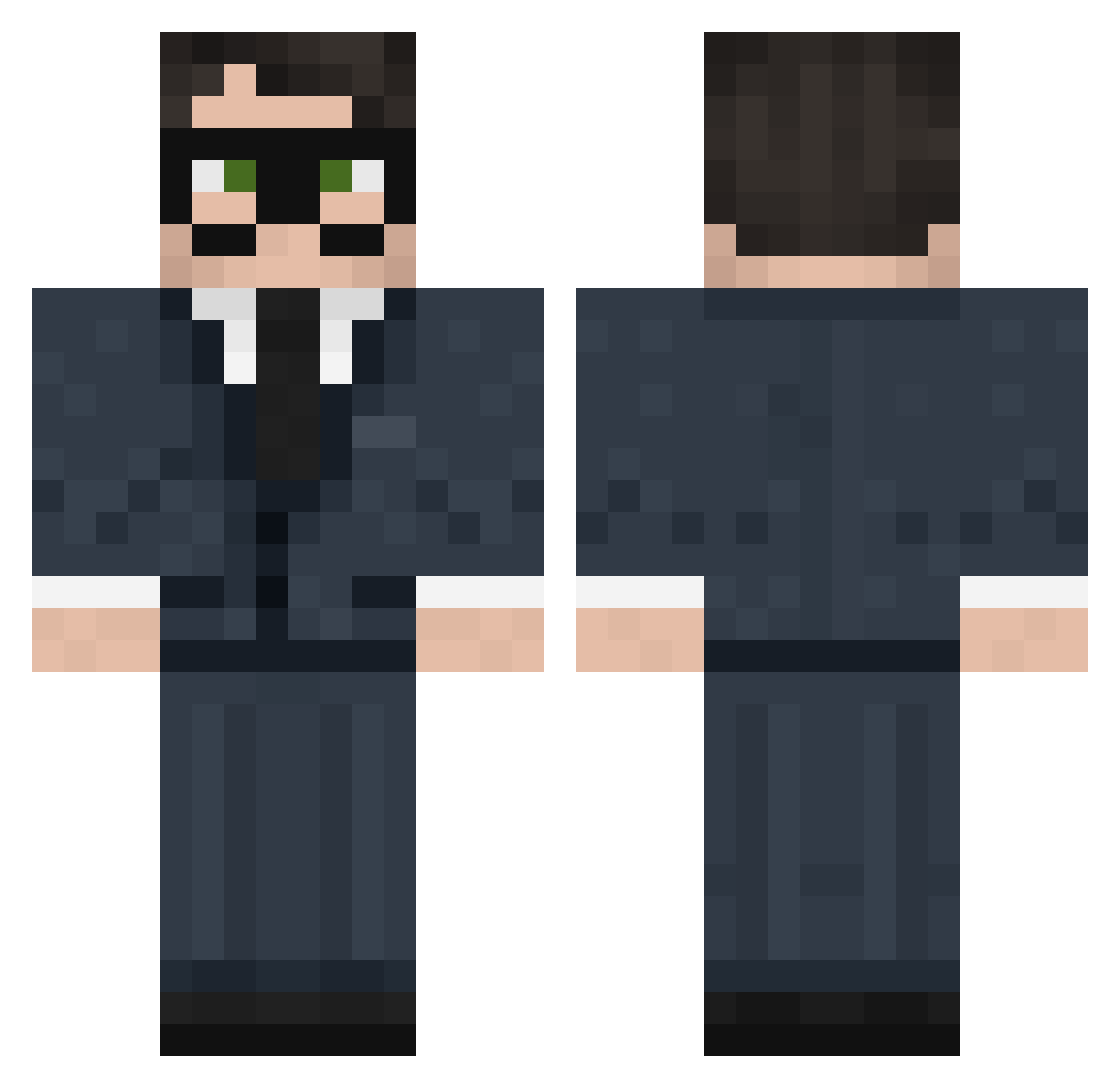 Papist Minecraft skin, front and back view
