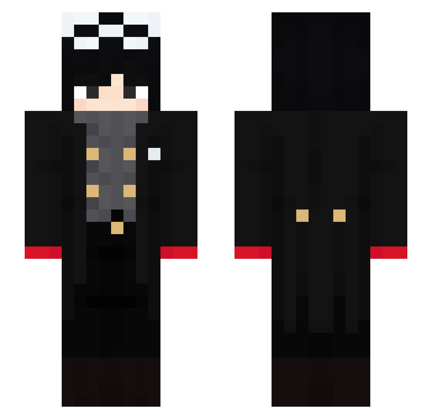 Lamikisu Minecraft skin, front and back view