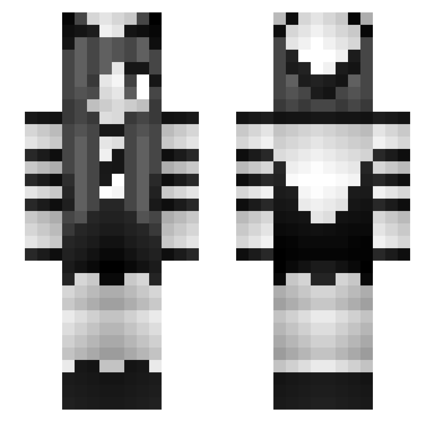 Leverage Minecraft skin, front and back view