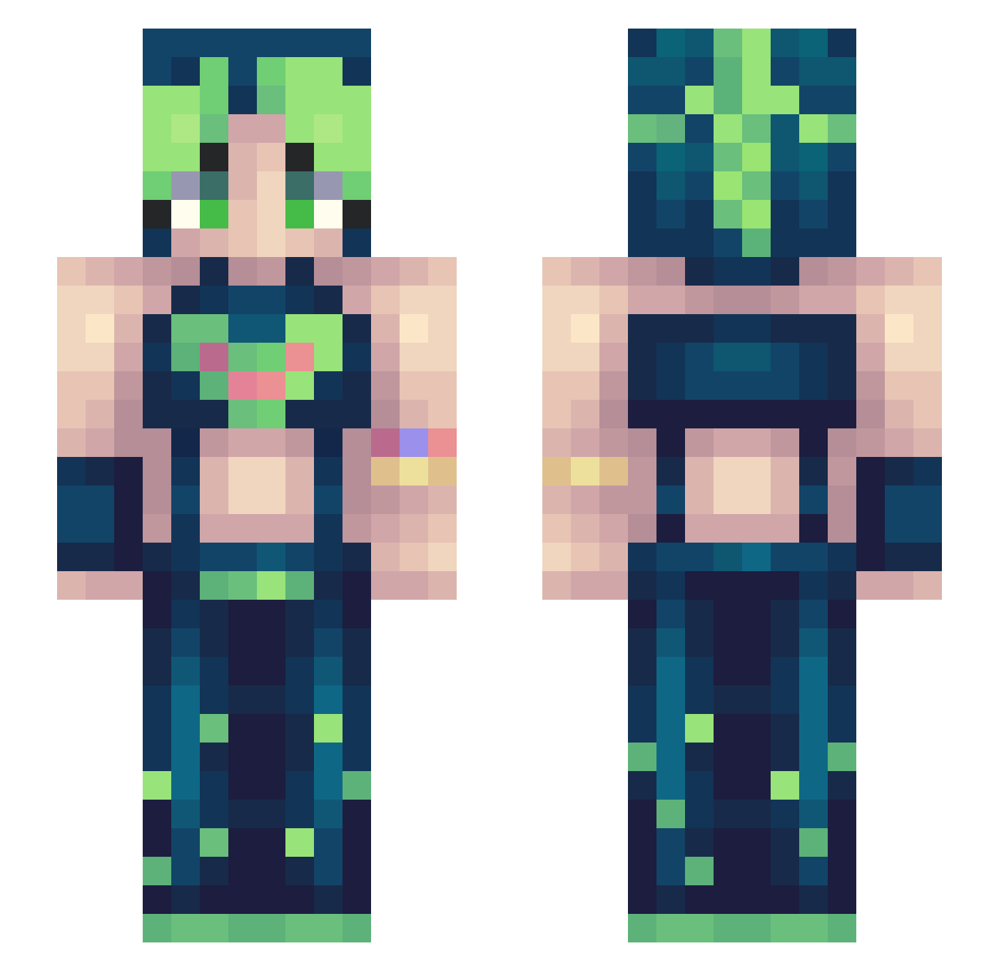 Aeropulse Minecraft skin, front and back view