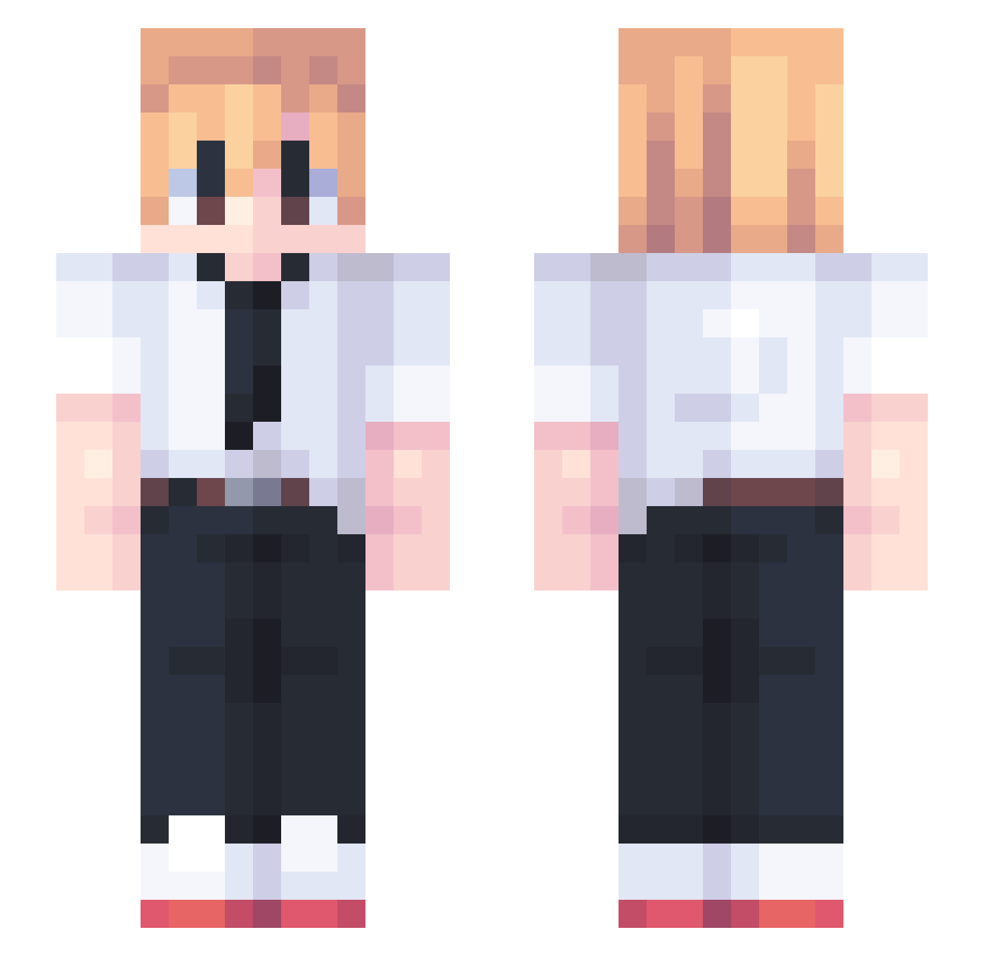 6Juicy9 Minecraft skin, front and back view