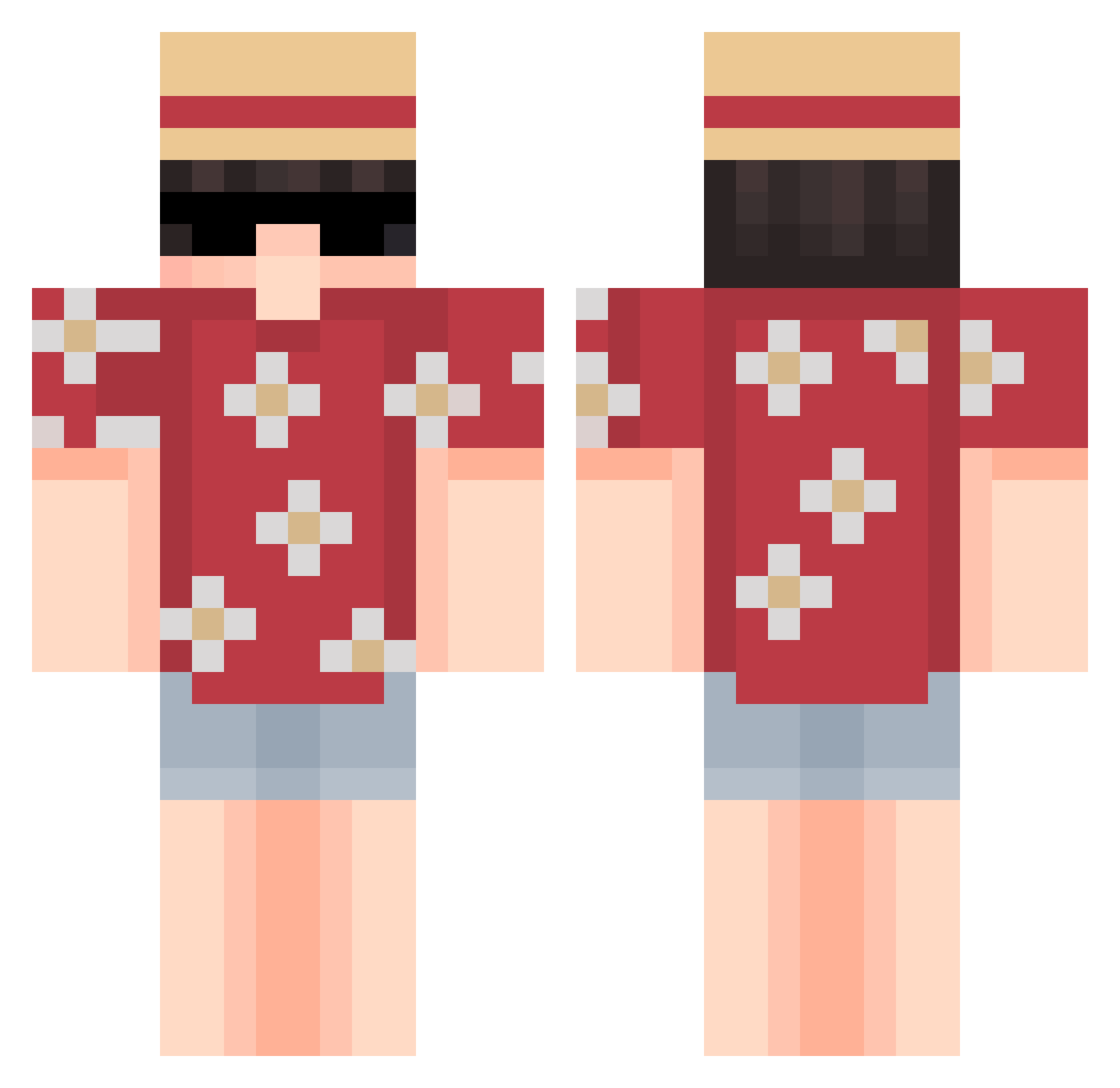 Cari Minecraft skin, front and back view