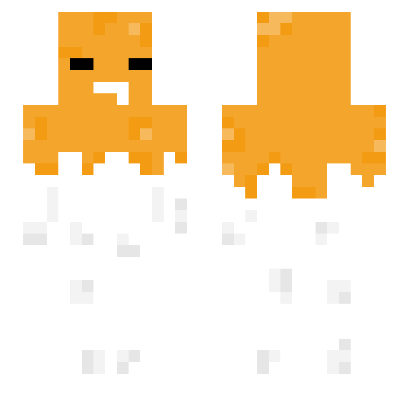 Yolky72158 Minecraft skin, front and back view