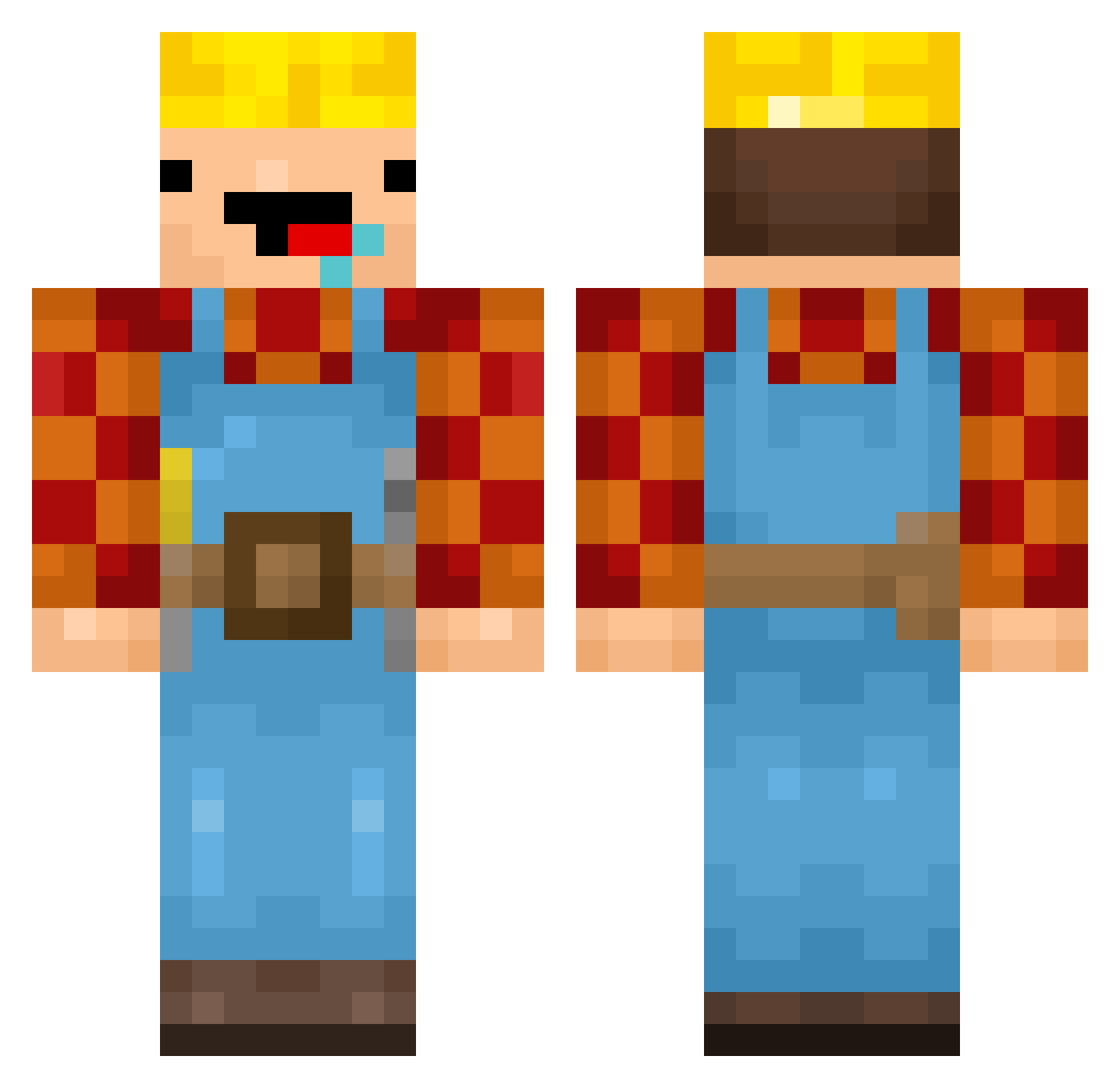 Kjuuba_ Minecraft skin, front and back view