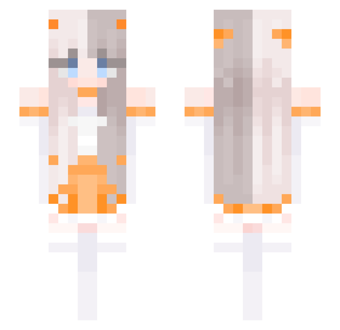 zlxne Minecraft skin, front and back view