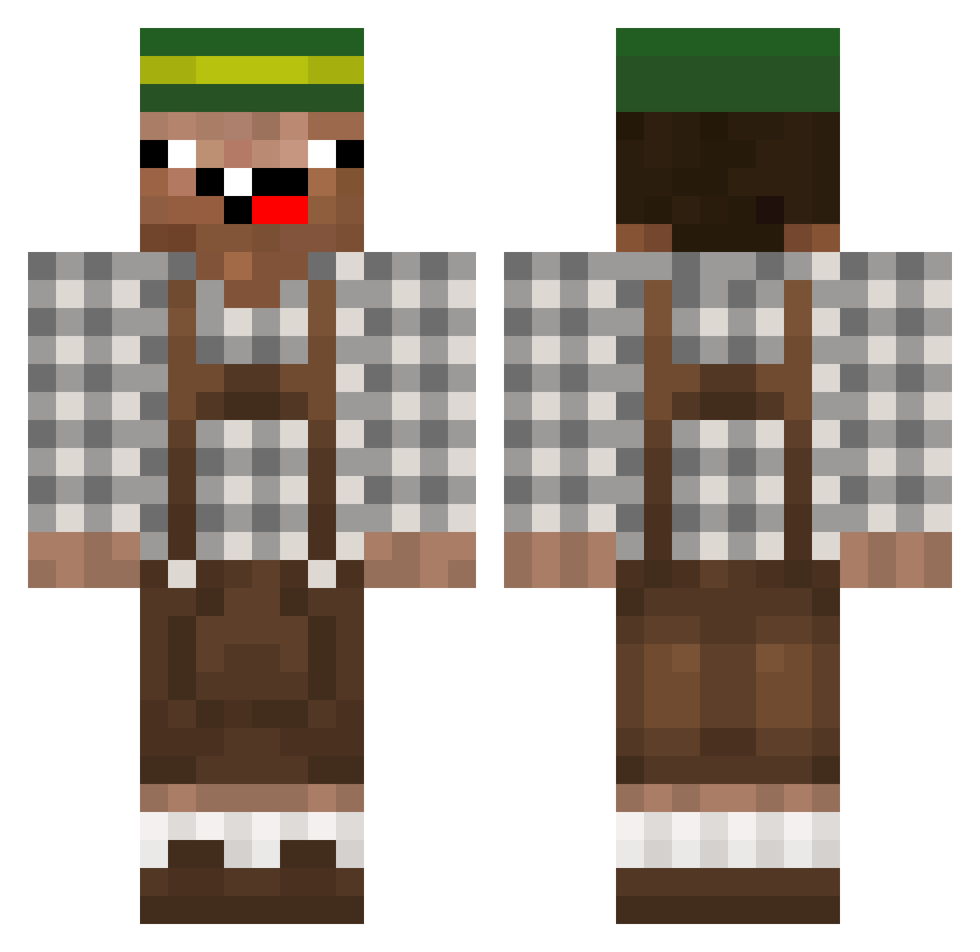 certaluca Minecraft skin, front and back view