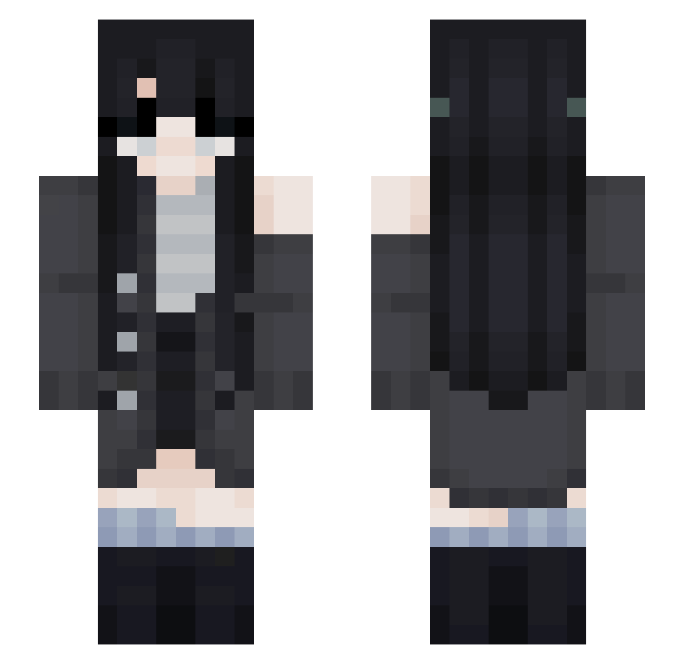Smaechan Minecraft skin, front and back view