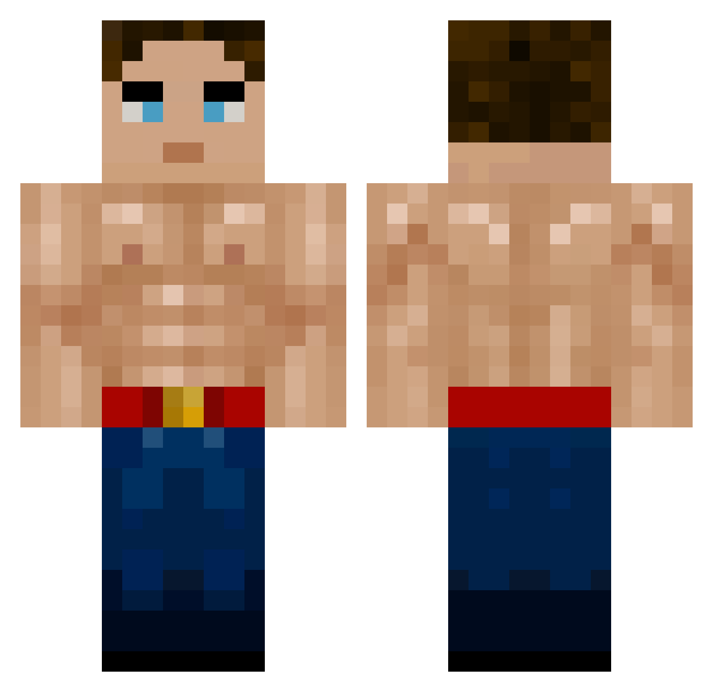 Ju1cyFruit Minecraft skin, front and back view