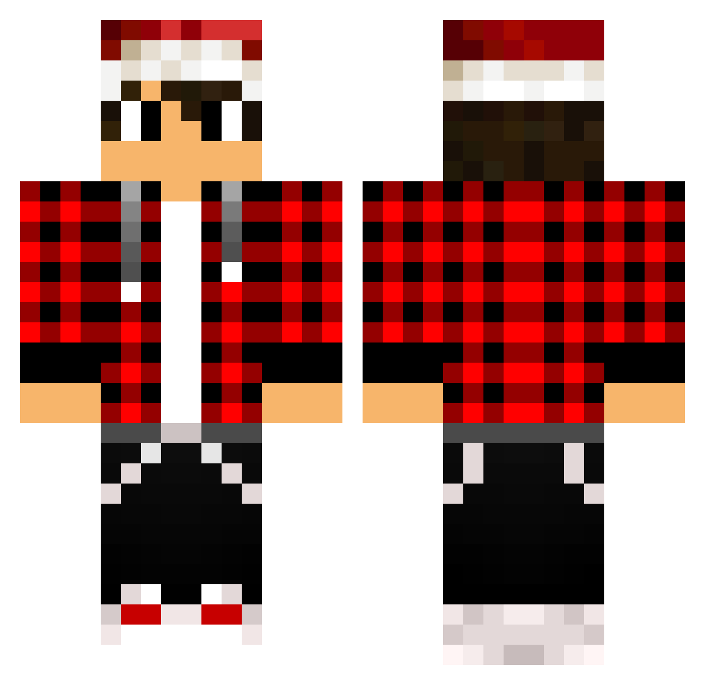 PiotrusPL Minecraft skin, front and back view