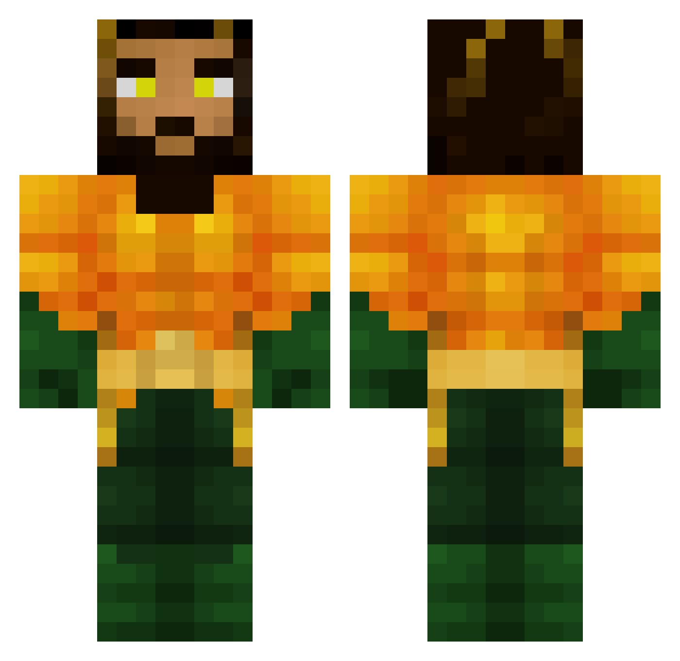 TAOBlu Minecraft skin, front and back view