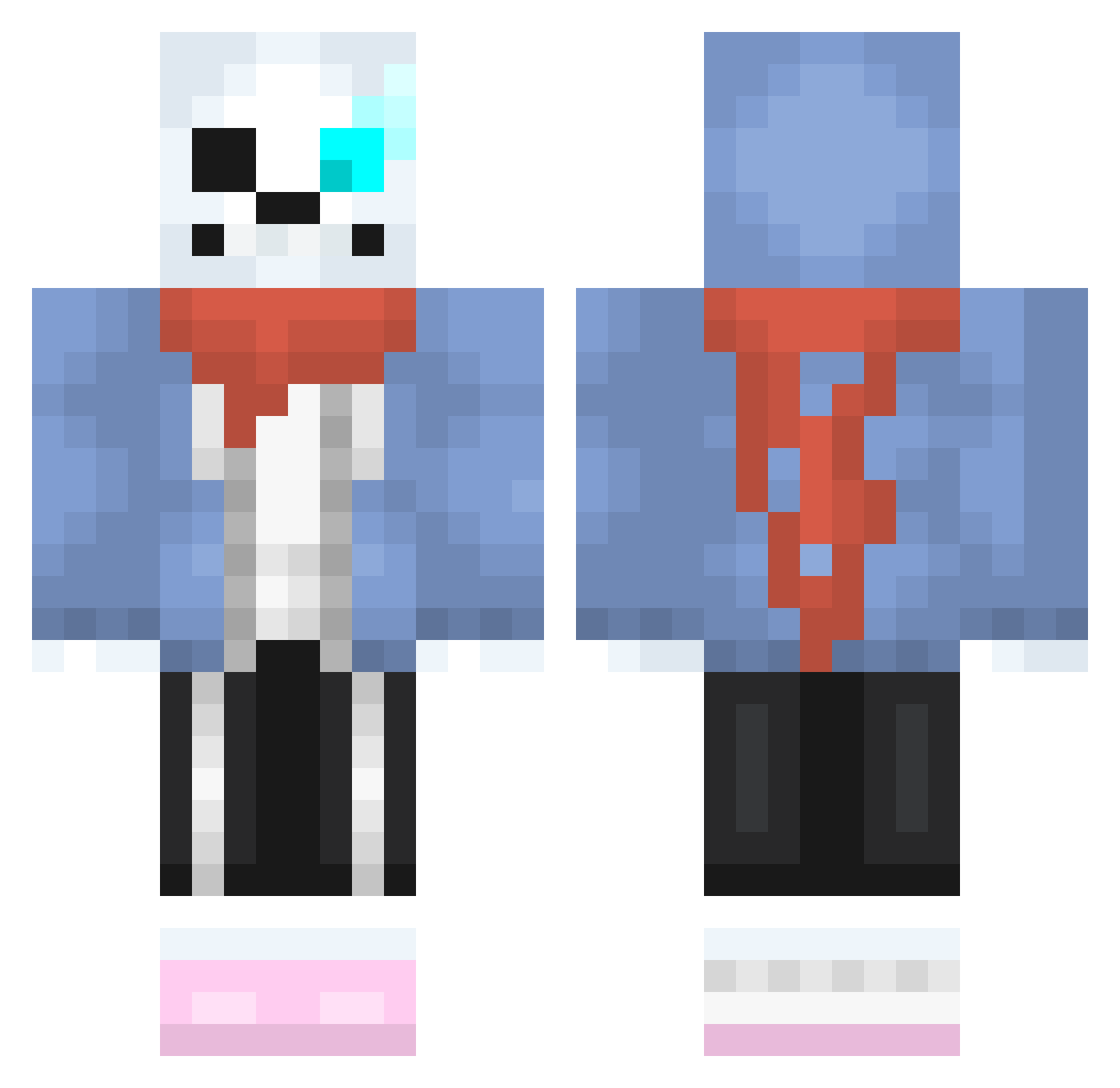 AkiharuSensei Minecraft skin, front and back view