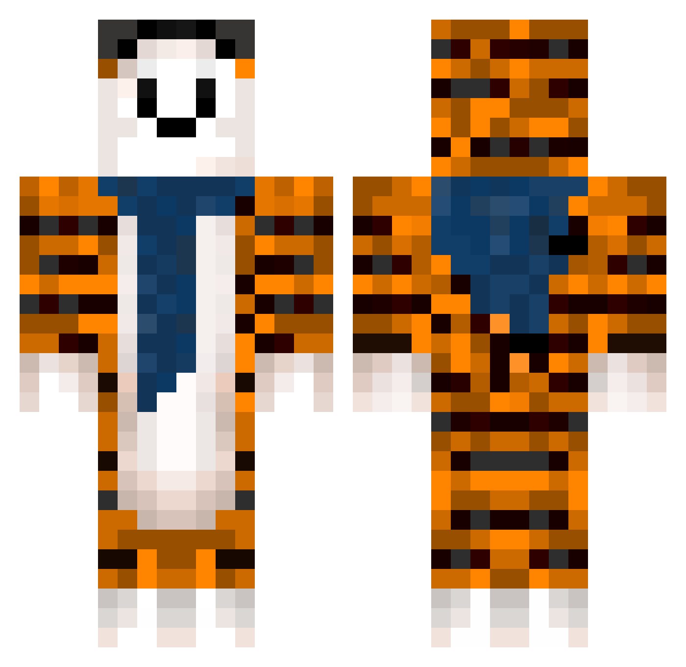 Latios17 Minecraft skin, front and back view