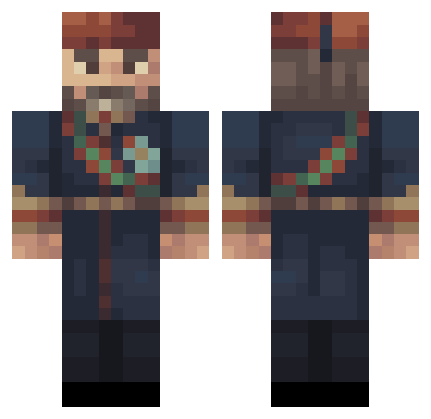 zein57 Minecraft skin, front and back view