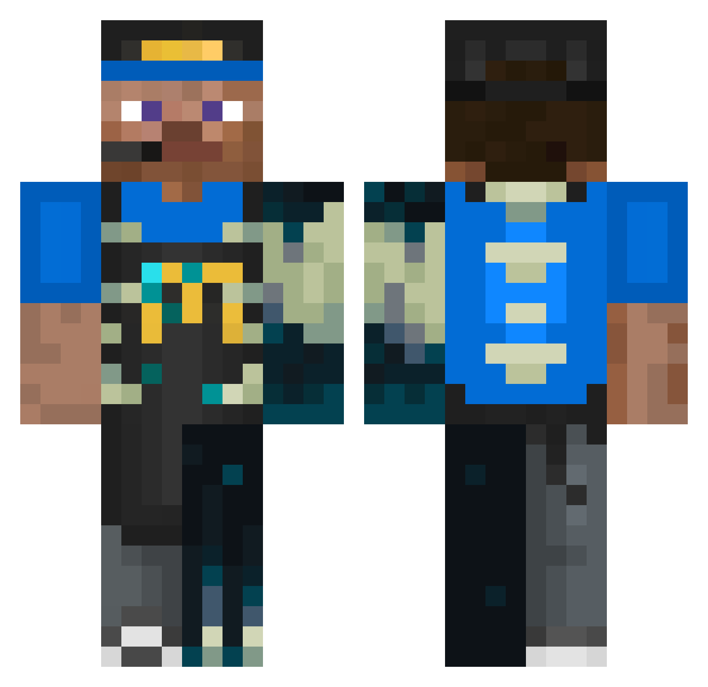 iconicbanana Minecraft skin, front and back view