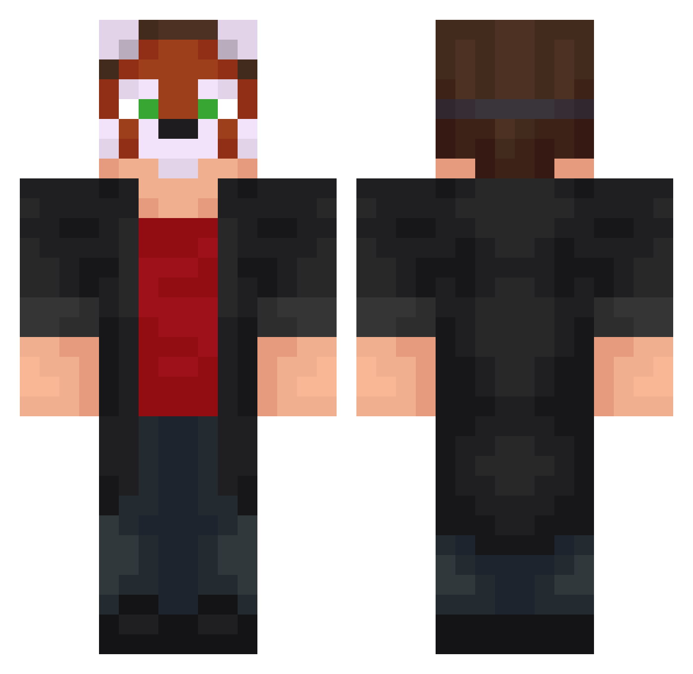 Chpoki Minecraft skin, front and back view