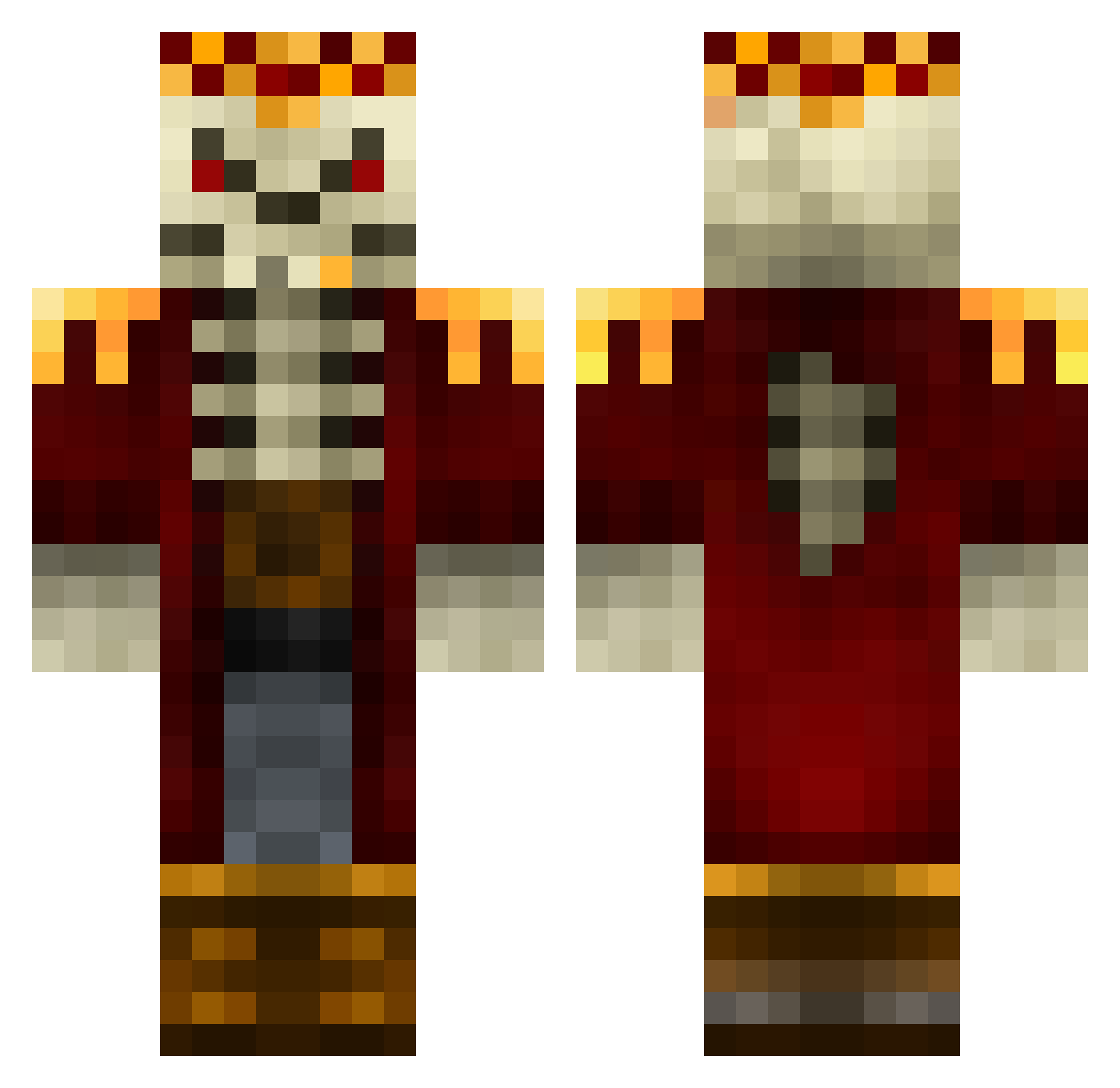 SuspiciousNobody Minecraft skin, front and back view