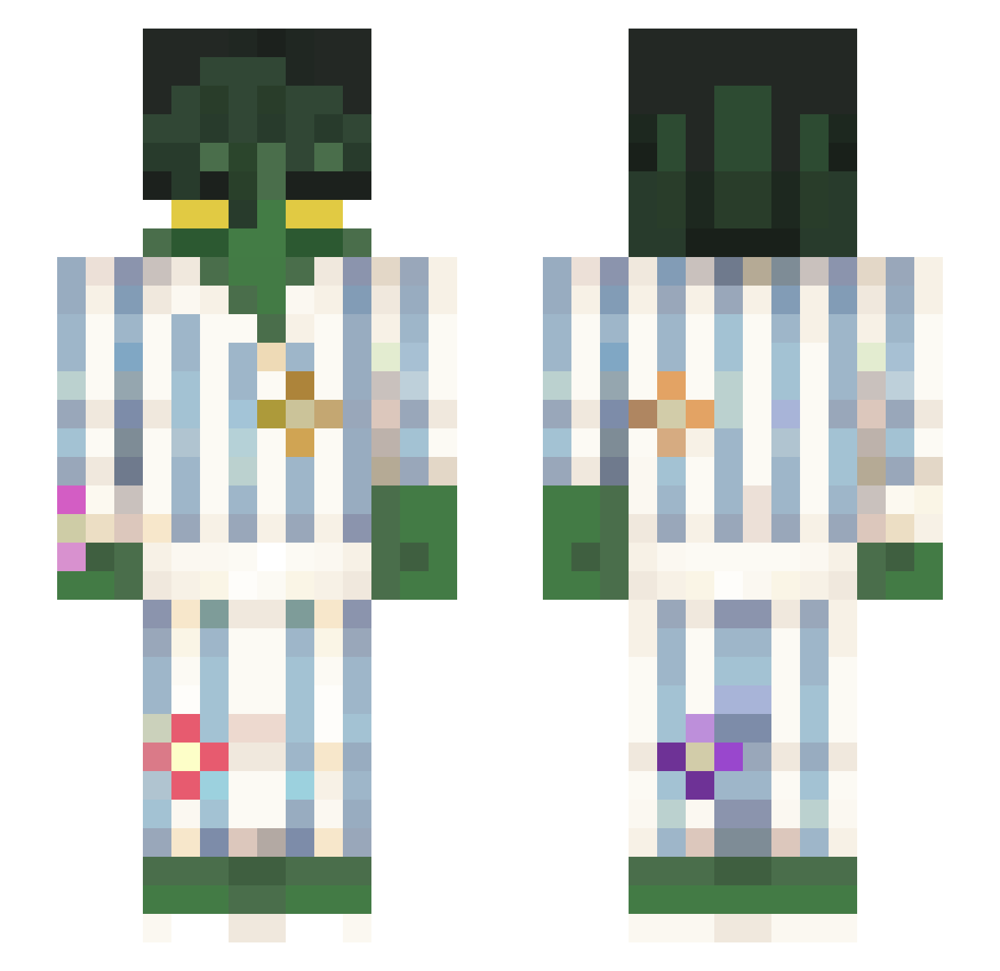 G_rg Minecraft skin, front and back view