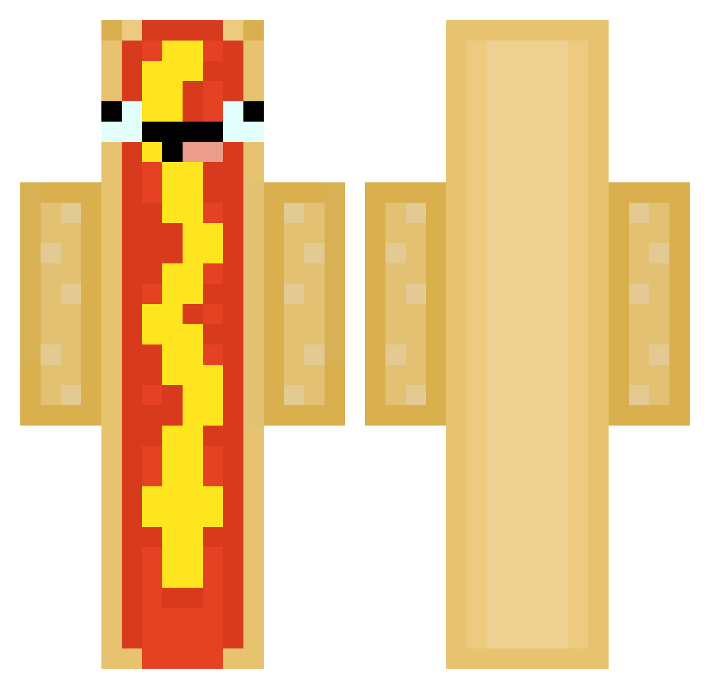 Haugh Minecraft skin, front and back view