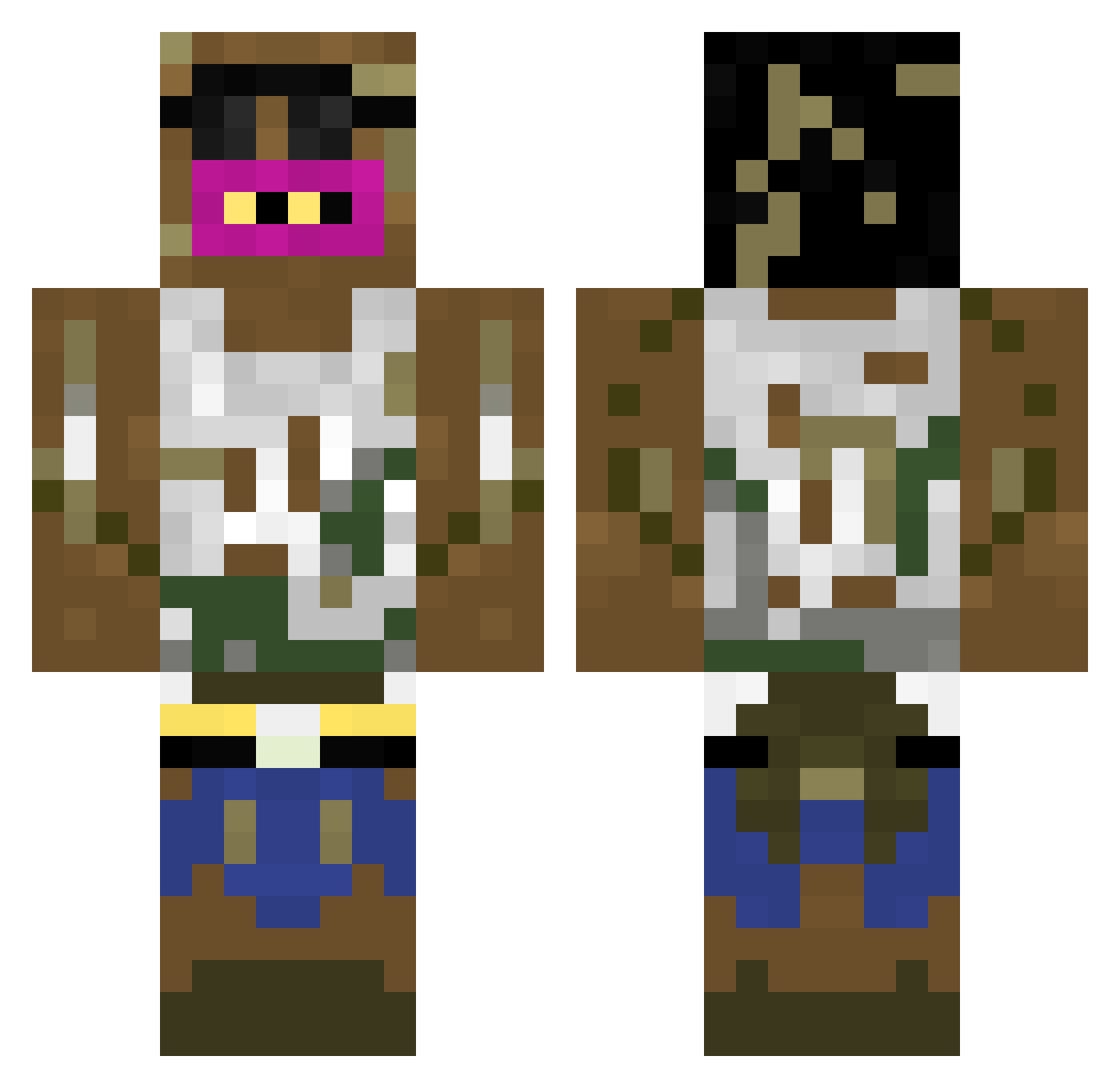 Goobleez Minecraft skin, front and back view