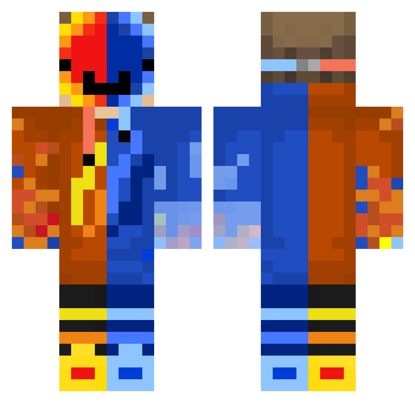 FireIce_Dream Minecraft skin, front and back view