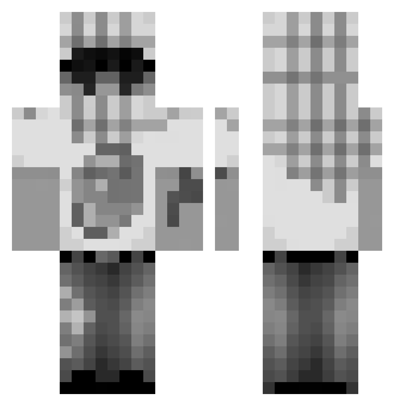 Mihuelo_v2 Minecraft skin, front and back view
