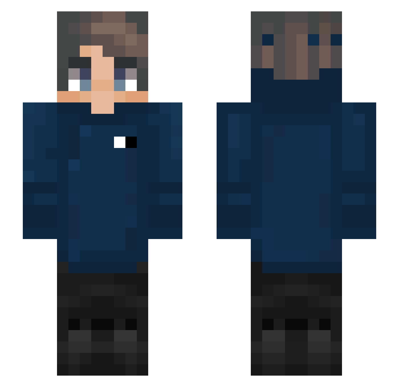 SrAzord Minecraft skin, front and back view
