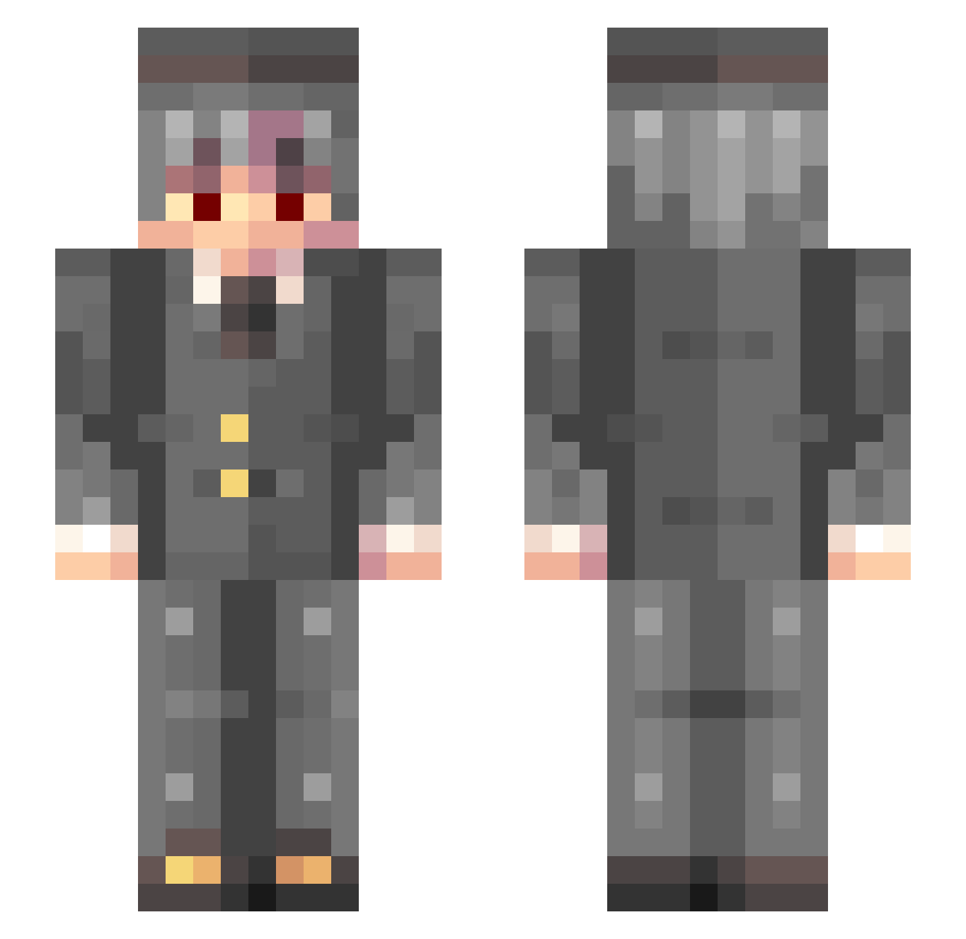_Aftn Minecraft skin, front and back view